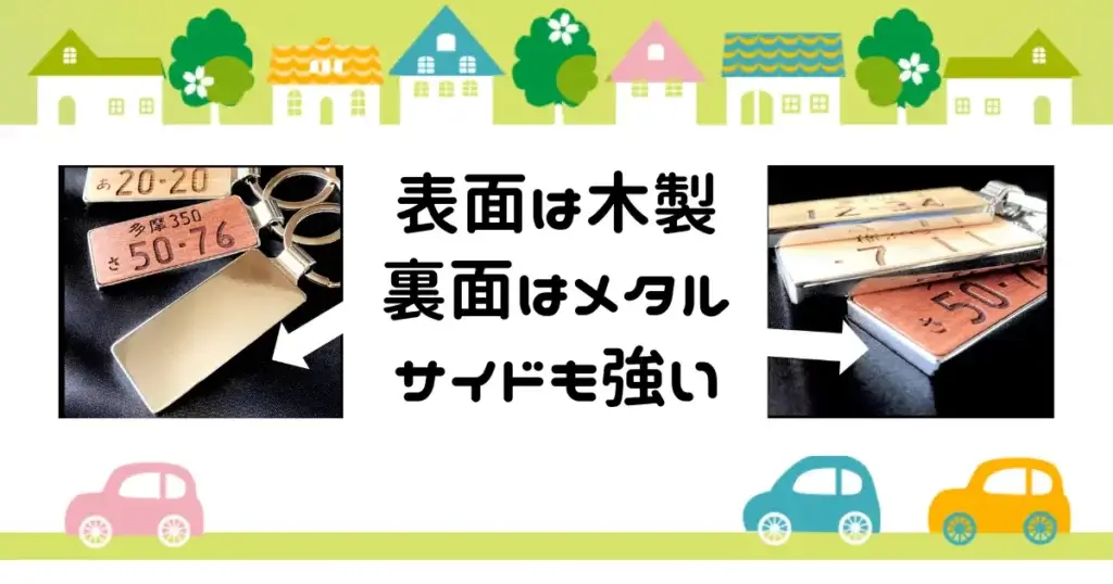 こだわりの木製ナンバーキーホルダー